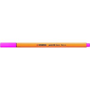 STABILO point 88, fineliner 0,4 mm – doos met 10 pennen - neon roze