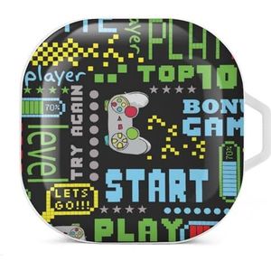 Game Mode Oordopjes Hoesje Compatibel met Samsung Hard Shell Beschermhoes Wit-Stijl