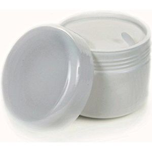 Vivaplex, 12, Witte, 4oz Kosmetische Kruiken, met Binnenvoeringen en Koepeldeksels
