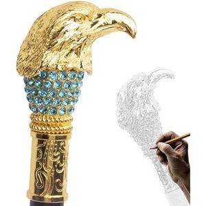 Wandelstok met Adelaarskop voor Mannen en Vrouwen, Zware Kwaliteit, Capaciteit Van Meer dan 227 Kg, Gotische Decoratieve, Sierlijke Metalen Wandelstok met Ergonomisch Handvat