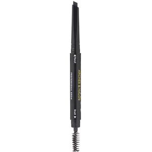Arches & Halos Angled Brow Shading Pencil - Double Sided Eyebrow Filler and Spoolie - Angled Brush Design for Precise Shaping and Styling - Buildable, Easy Blend Pigment - Charcoal - 0.012 oz