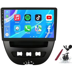 Android 14 Autoradio Stereo voor P-eugeot 107(2005-2014) 9""Touchscreen Multimedia Speler met Draadloze Carplay GPS Navigatie FM RDS Bluetooth 5G-WiFi SWC DSP,M120s