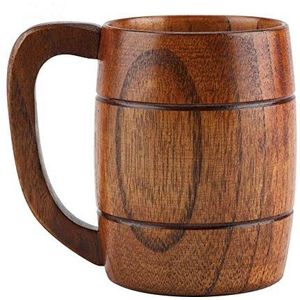 MINGJUN 5 Stks Natuurlijke Houten koffie mok Retro Capaciteit Thee Water bier koffie cup Klassieke Hout Drinken Mok met Handvat