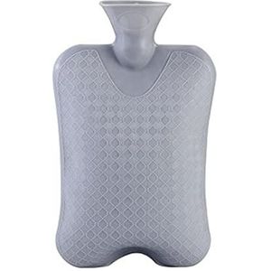 DieffematicRSD Warmwaterkruik Ijs Warmwaterkruik Effen Kleur Dikke Siliconen Rubber Grote Warmwaterkruik Winter Irrigatie Handwarmers Warme Paleis Tas (Color : Gray-L)