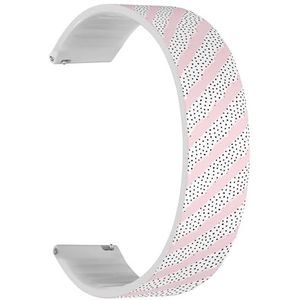 RYANUKA Solo Loop band compatibel met Ticwatch Pro 3 Ultra GPS/Pro 3 GPS/Pro 4G LTE / E2 / S2 (Trendy Stripes Polka) Quick-Release 22 mm rekbare siliconen band band accessoire, Siliconen, Geen