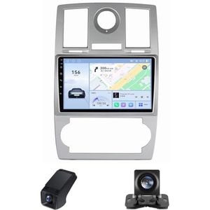 Carplay autoradio 2 Din geldt voor Chrysler 300C 1 2004-2011 met Android Auto Bluetooth 9 inch touchscreen autoradio met FM-radio/GPS stuurwielbediening + achteruitrijcamera(X2)
