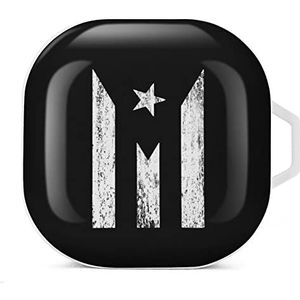 Puerto Rico vlag oordopjes hoesje compatibel met Samsung hard shell beschermhoes wit stijl