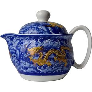 Theepot keuken theepot China porselein 12 oz draak marineblauw roestvrij filtratie infuser voor losse thee (marineblauw) (kleur: kobaltblauw)