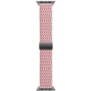 Solo Loop Band Compatibel met All Series Apple Watch 42/44/45/49mm (Red Lips Dots) Elastische Siliconen Band Strap Accessoire, Siliconen, Geen edelsteen