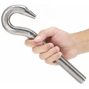 Roestvrij stalen ogen bouten 304, 304 roestvrij staal schapenoog schroef open gesloten haak hijsring bout verschillende maten verpakking van 17(Open Hook,M22-1pcs)