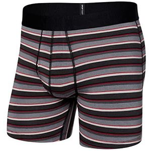 Saxx Herenondergoed - DropTemp verkoelende katoenen boxershort met geïntegreerde zaksteun en gulp - ondergoed voor heren, College Stripe-grijs, M