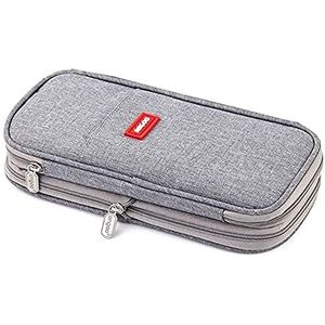 Arnuixty Kleurrijke Grote Opslag Potlood Pen Case Tas met Rits Grote Capaciteit Pouch Organizer voor Office Reizen Houder Doos, Grijs, Pen Case