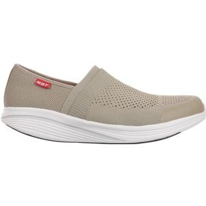 MBT NIWASI Slip-on sportschoenen voor heren, zonder veters, anatomisch en comfortabel, fysiologische schoenen voor comfort en stabiliteit met gebogen zool, modieuze sneakers, Taupe, 44 EU
