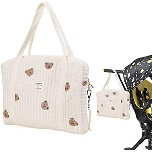 Youao Luiertas voor kinderwagen, borduurwerk, babyluiertas, waterdichte reisluiertas, schoudertas, draagtas, hengseltassen, babytas