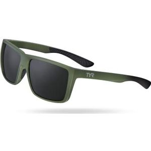 TYR Men's Ventura Sport HTS Sunglasses Polarized Rectangular, Smoke/Green, One Size