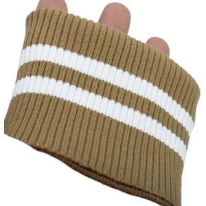 Stretch ribbels gebreide stof ， Rekbare katoenen jersey boordstof for sweatshirt onderkant, 8x8cm, 1 paar(Gold)