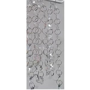 Tuin Suncatchers 100cm/3.3ft Clear 14mm Crystal achthoekige kraal ketting Garland kroonluchter lamp deel ornament handgemaakte hanger kettingen (kleur: chroom ringen)