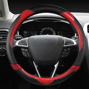 Handig en praktisch Auto-interieur Styling Stuurhoes Lederen Bekleding Accessoires Voor Ford Voor Fusion Voor Mondeo 2013 2014-2019 (Color : Rood)