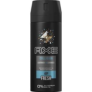 Axe Bodyspray Leather & Cookies Deo zonder aluminium bestrijdt geurvormende bacteriën en onaangename geurtjes, 150 ml, 3 stuks