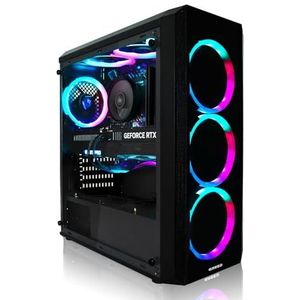 Greed® MK2 Lite Entry Gaming PC met Intel Core i5 10400F + Nvidia Geforce RTX 3050 - Supersnelle RGB-computer + 4K ray Desktop met 4,30 GHz - 16 GB DDR4-512 GB SSD RAM - Wi-Fi + Windows 11 Pro