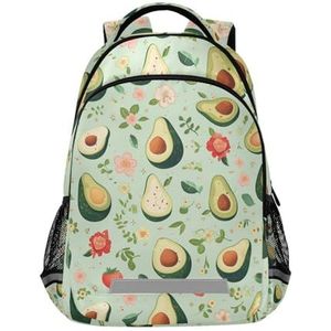 Wzzzsun Tropische avocado fruit madeliefje bloem rugzak boekentas reizen dagrugzak school laptop tas voor tieners jongen meisje kinderen, Leuke mode, 11.6L X 6.9W X 16.7H inch