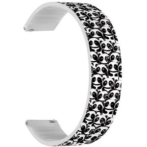 RYANUKA Solo Loop band compatibel met Ticwatch Pro 3 Ultra GPS/Pro 3 GPS/Pro 4G LTE / E2 / S2 (Panda beer) quick-release 22 mm rekbare siliconen band band accessoire, Siliconen, Geen edelsteen