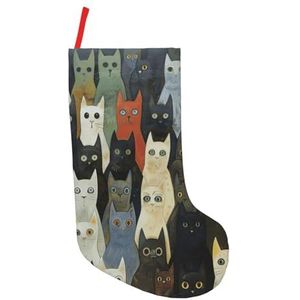 Kat Print Kerst Kousen,Vakantie Party Decoraties