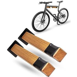 PARAX Fietswandhouder, hout en fietsbinnenband, fietsendrager sticks tot 20 kg, indoor fietsopslag