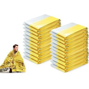 Abiyou 20 stuks premium reddingsdeken, koudebescherming, reddingsdeken, herbruikbare reddingsdeken, eerste hulp, reddingsdeken, sterk, voor outdoor, wandelen, overleven, marathons of eerste hulp