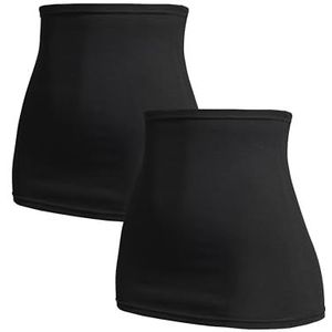 Herzmutter buikband voor zwangere vrouwen nierwarmer - Set van 2 – Zwangerschap buikbanden - shirt verlenging - Rugwarmer - Zwart-Wit-Grijs - 6300 (M, Zwart | Zwart)