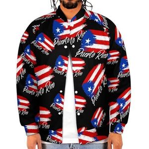 Vintage Puerto Rico Vlag Grappige Mannen Baseball Jacket Gedrukt Jas Zachte Sweatshirt Voor Lente Herfst