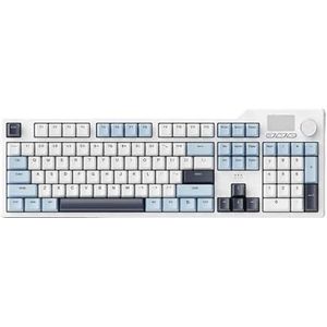 QPSJXN AK35i V3 Max Tri-Mode kabel en draadloze gaming-toetsenbordafdichting ontwerp Hot Swap 104 aanpasbaar toetsenbord (bedraad blue-hyacint)