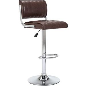 360° roterende schoonheidssalonstoel met ergonomische rugleuning PU-kussen Stalen chassis Comfortabele voetsteun, 62-83 cm (kleur: bruin) Decoration