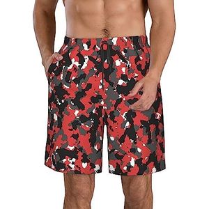 PHTZEZFC Camouflage patroon print heren strandshorts zomer shorts met sneldrogende technologie, licht en casual, Wit, S