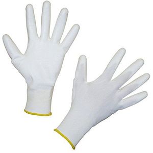 Kerbl 297362 PU-handschoen Gnitter maat 8 fijn gebreid polyester, wit