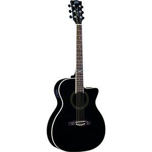 Eko Guitars NXT A100CE SEE THROUGH BLACK, akoestische gitaar van dennenhout, banden en bodem van mahonie, Zuid-Amerikaanse Roupanà, Dreadnought Cutaway, kleur zwart