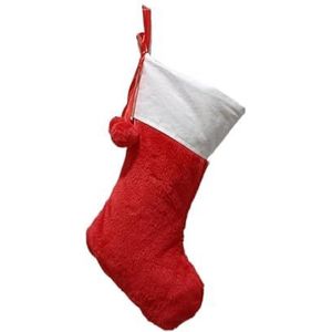 MAKOMAKI Kerstkous met Canvas Manchet Sublimatie Soft Touch Velvet Met Pom (Rood)