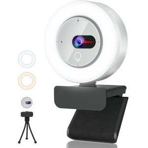 Camii 2K-webcam met licht, Sony-sensor ingebouwde privacyafdekking webcamera