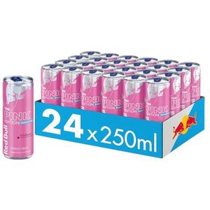 Red Bull Roze Energy Drink Spring Edition (zonder suiker) - Pakket van 24 Blikjes - Dranken met Wilde Bessensmaak, Wegwerpbaar (24 x 250 ml)
