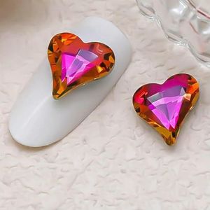 50 stuks 12×13,0 mm Peach Heart nagelverbetering kristal puntige onderkant diamant sieraden ijs door liefde nagel diamant - Paarse Vlam 50 stuks