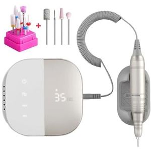 Elektrische nagelboormachine 35000 RPM vijl HD Display Metalen manicurepen Professionele nageldraaibankschuurmachine(JMD108-Gray)