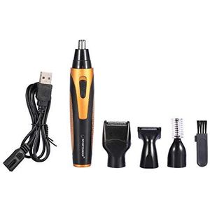 SOULONG Neustrimmer, 4-in-1 tondeuse, oplaadbaar, voor neus, oren en wenkbrauwen, lichaamsverzorging, USB, precisietrimmer met led, precisietrimmer voor neus en gezicht