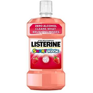 Listerine Smart Rinse Mild Berry Mondwater (1x 500ml), Mondwater voor kinderen om holtes, slechte bacteriën en het reinigen van tanden, tandvlees en tong, suiker- en alcoholvrije formule te