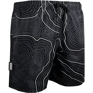 GUGGEN MOUNTAIN Zwembroek voor Heren Zwemshorts voor Het Strand Sneldrogende Zomer Style-2335 met Strandbroek met Boardshort Korte Broek Geruit Geblokt Patroon Linnen Kleur Wit XL