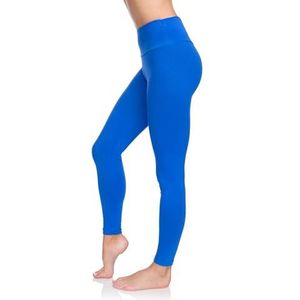 SOFTSAIL legging voor dames, van katoen, hoge taille, volledige lengte, buikcontrole, rekbaar, elastische paneelbroek voor in de fitnessstudio, fitness, yoga, afslankende leggings, oversized, LWP3, koningsblauw, 42