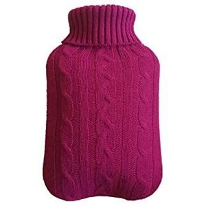 DieffematicRSD Warmwaterkruik 2000ml Hot Water Bottle Solid Color PVC Silicone Thermos Soft Knitted Cover Removable And Washable Winter Hand Warmer Supplies (Color : Red)