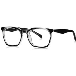 moomoobird Mode Bril TR90 Frame Vierkante Bril Frame voor Vrouwen Mannen Unisex, Zwart met helder