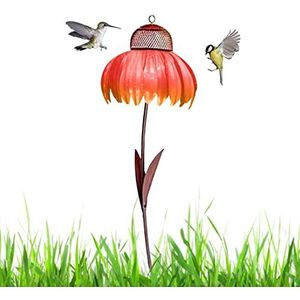 Vogelhuisje zonnehoed | staande zonnehoed vogelhuisje | Flower Bird Feeder paal, eekhoornbestendige kolibri-feeder, kunst metalen bloemenstandaard Odavom