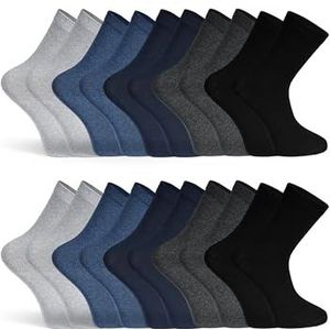 Basic Treasure 20 paar sokken, zacht katoen, zwart of blauw, heren en dames, blauw, 39-42 EU