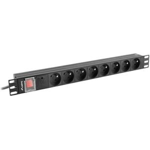 Lanberg - PDU 19" 1U - Stroomverdeelunit - 16A - 8x FR - 2m